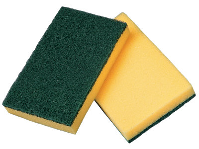 4 X 6 SCOURING PAD WITH SPONGE